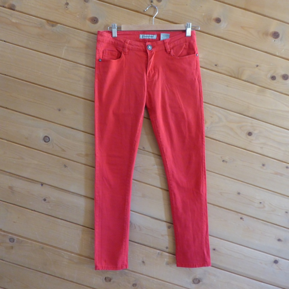 Emperial Red Skinny Slim Jeans Juniors 5